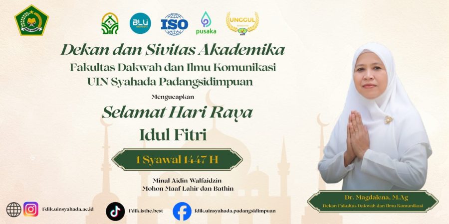 FDIK UIN Syahada Sampaikan Ucapan Idulfitri 1447 H, Perkuat Nilai Kebersamaan dan Keberkahan